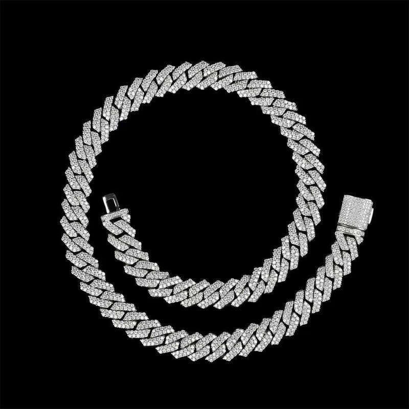 Plated Hip Hop Jewelry Necklace Cuba 14mm Wholesale Cuban Link Chain Gold Gift Hiphop Unisex Li Zircon Precious Metal Alloy aaa