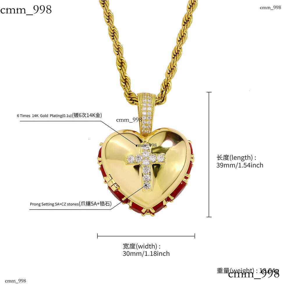 Heart-shaped Multi-layer Box Necklace DIY Flip Cover Love Heart Photo Personalized Cross Pendant