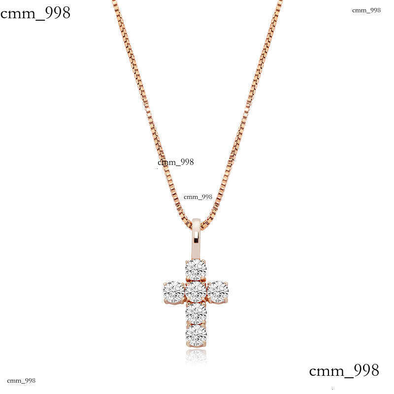 Sier Hip-Hop Full Moissanite chain Cross Pendant Simple Versatile Jewelry