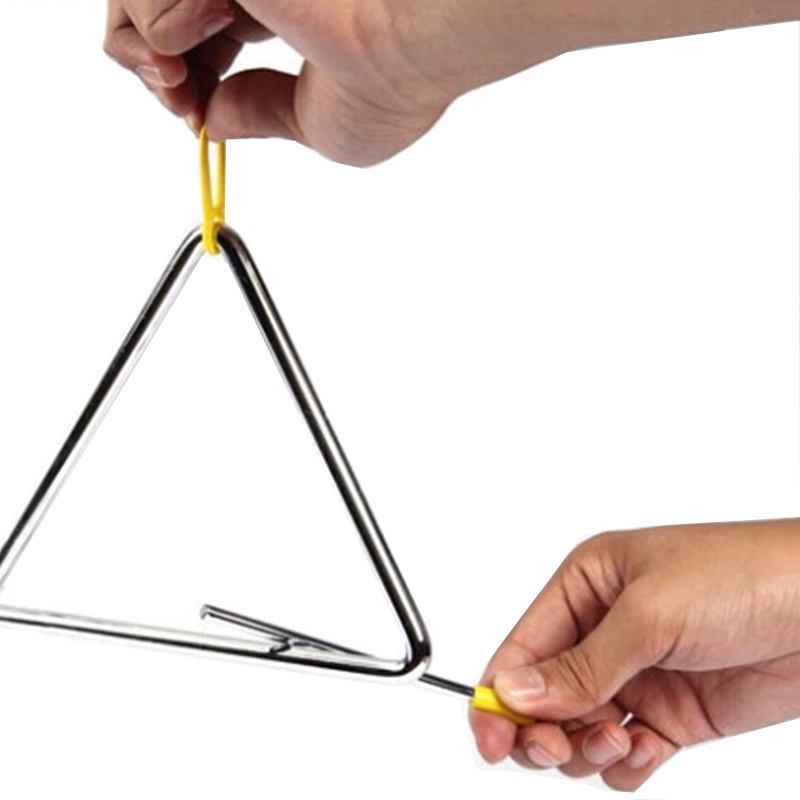 Superior Sound Quality Musical Steel Triangle Percussion Instrument With Striker 4inch 5inch 6inch 7inch