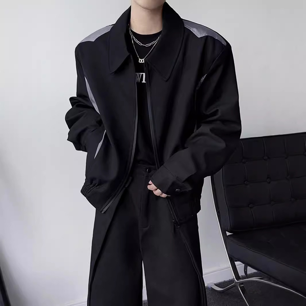 Dark Niche Style Lapel Jacket Coat Autumn Men And Women Casual Jacket Men Loose Wide Shoulder Cool Long Designer Jacket Sleeve Top