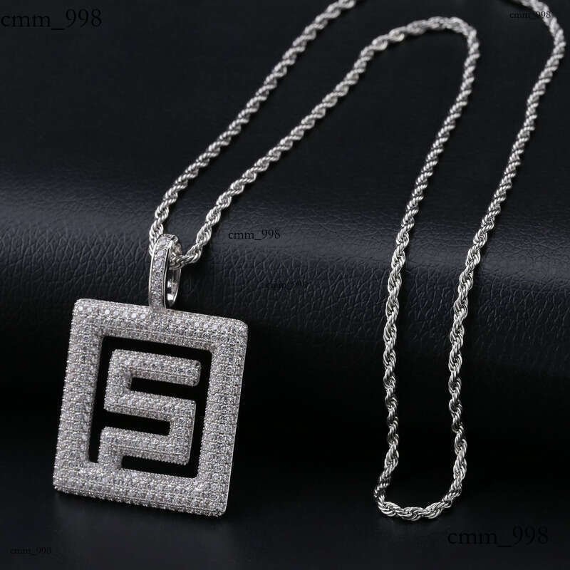 Migos Style Live Streaming Hot-Selling Men's Symbol Brand Solid Pendant Moissanite chain Trendy Necklace Accessory
