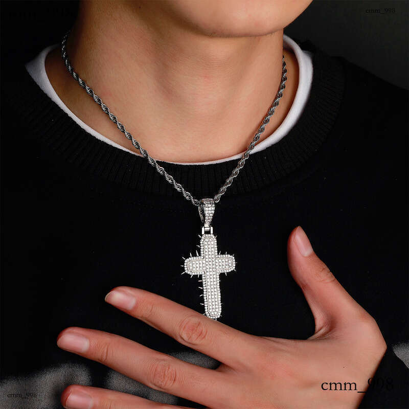 Prickly Pear Cactus Cross Pendant National Trend Hip-Hop Necklace Live Fashion Outfit Autumn Winter