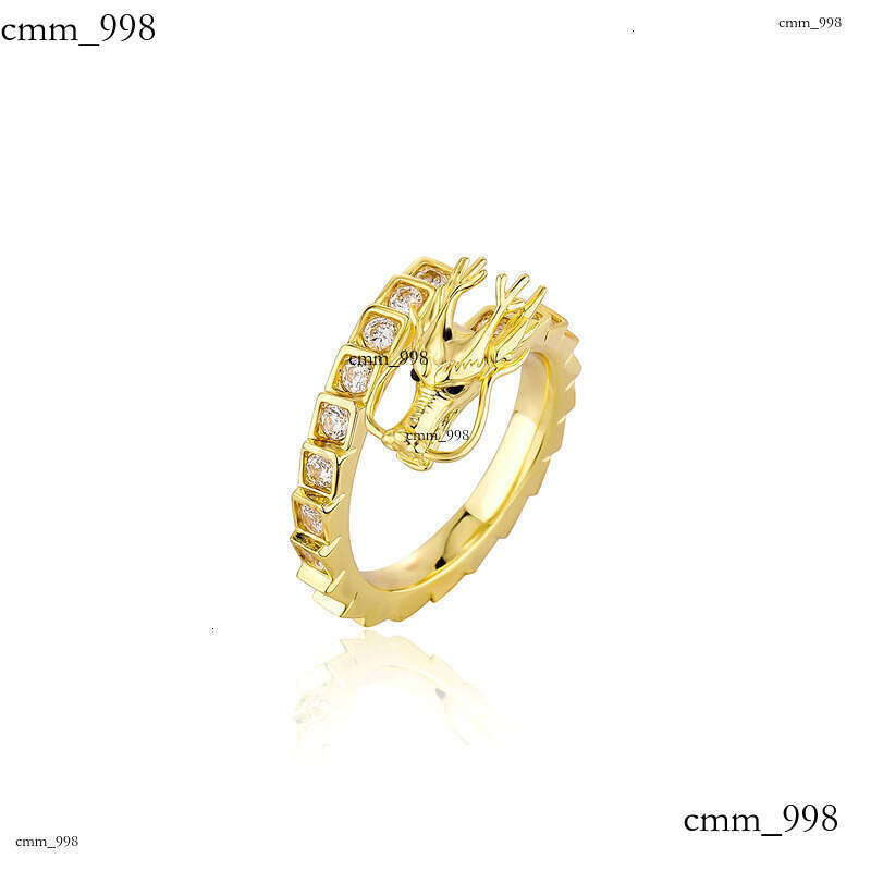 National Trend Three-Dimensional Dragon Chinese Style Hip-Hop Open Ring for Men and Women Daily Personality Trendy Match