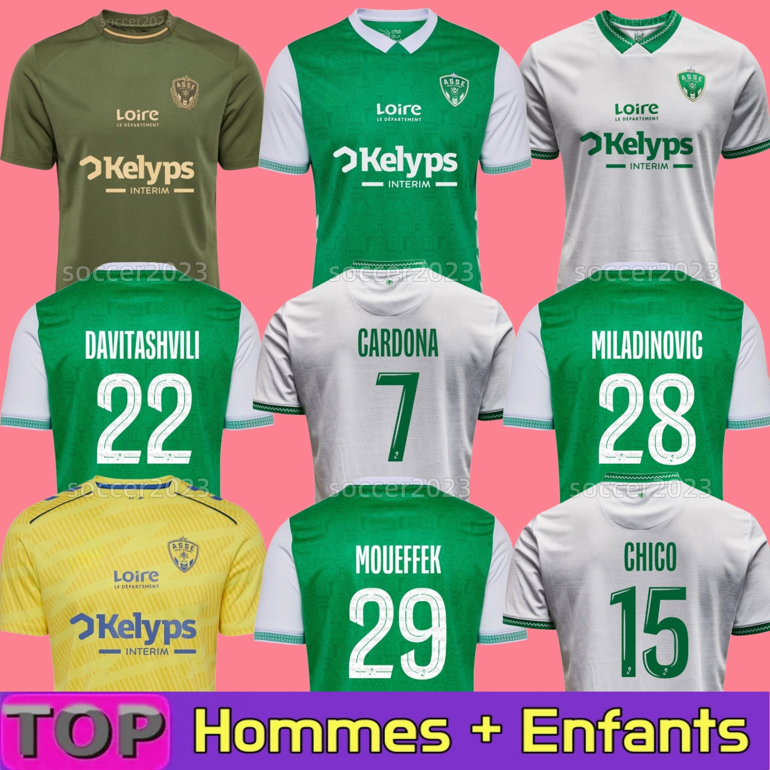 25 26 maillots AS Saints Etienne Soccer Jerseys CARDONA BOUCHOUARI MILADINOVIC 2025 2026 des verts ASSE SISSOKO CAFARO WADJI TARDIEU Football shirts men equipment