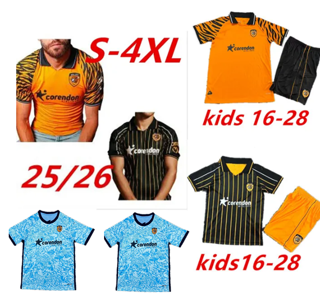 S-4XL Hulls soccer jerseys City 25 26 HCAFC Kit Hulls Jersey City AFC football Shirts The Tigers soccer shirt HullCitys Kits KAMARA BELLOUMI ALZATE MILLAR kids 999