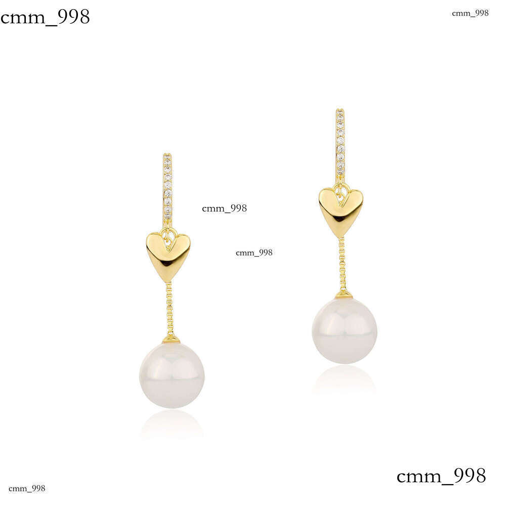 French Style Light Heart Pearl High-end Design Tassel Zircon Urban Women Versatile Fashion Earrings