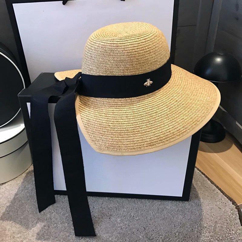 2023 wide brim hats bucket girls straw hat sun beach women summer uv protect travel cap lady female gucciis guccily gg CQ2T