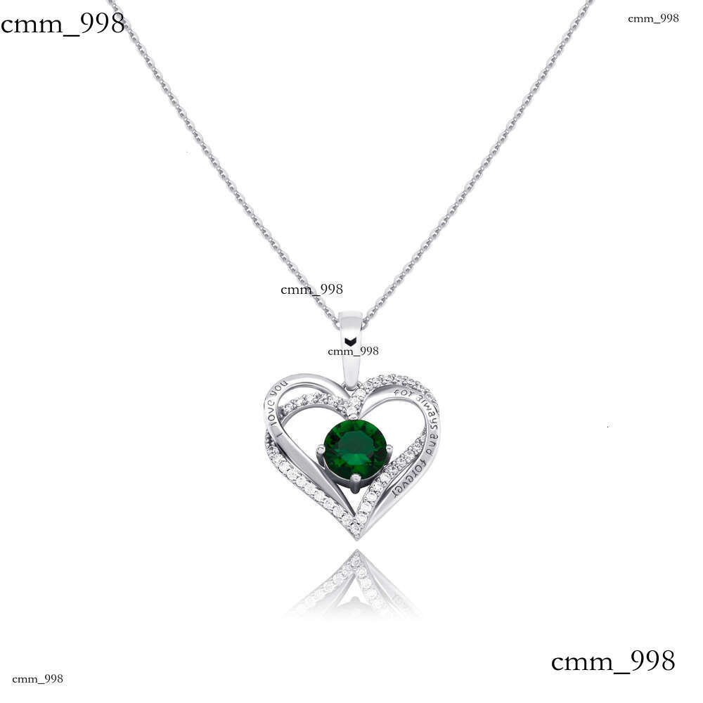Valentine's Day Sier Heart Pendant Personality Hip-Hop Braided Chain Necklace Jewelry
