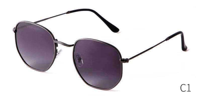 Update XL Hexagon Polarized Sunglasses Men Women Brand Design Retro Flat Top Red Lens Metal Frame Sun Glasses Shades Female S459