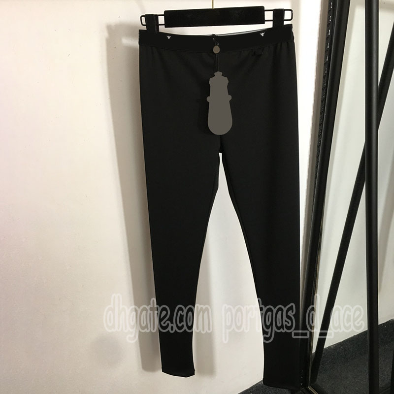 Brand Women Black Leggings Designer Print Slim Fit Tights Luxury Webbing Elastic Waist Skinny Pants