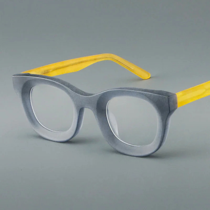 OKH Handmade Vintage Acetate Glasses Frame For Men Retro Eyeglasses Frame Women Eyewear Leopard Frame B53 251009