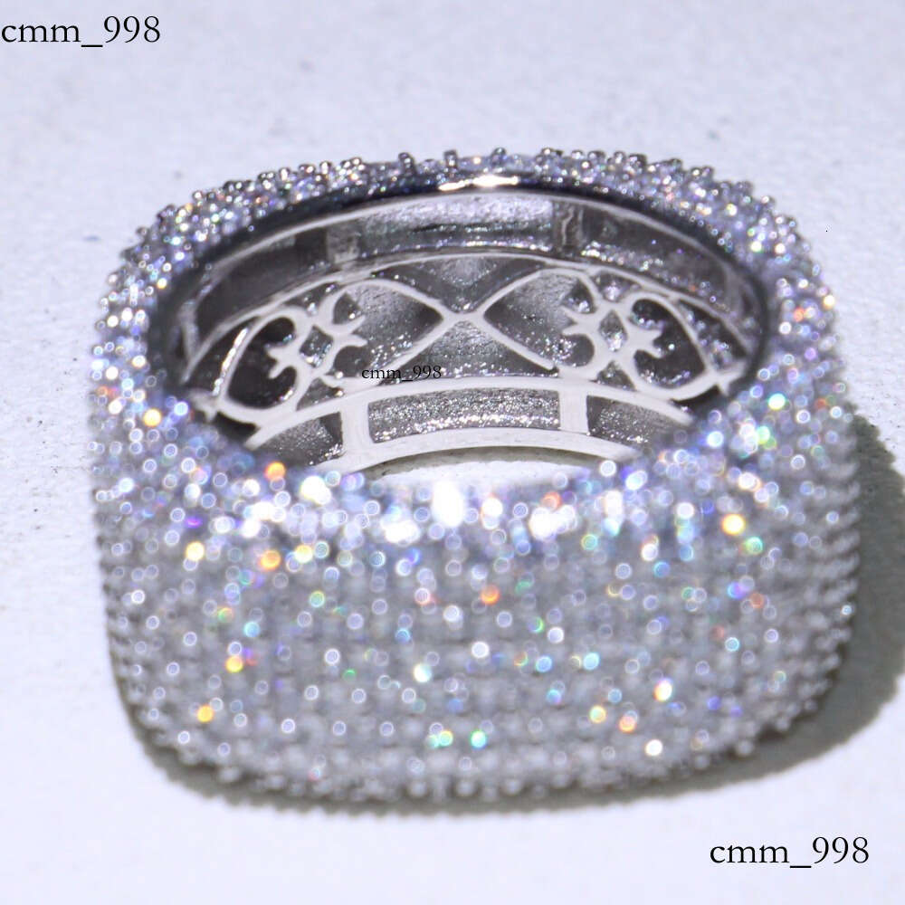 Rulalei Sparkling Jewelry Sterling Sier Pave White Sapphire CZ Dia Eternity Women Wedding Bridal Ring For Lovers' Gift