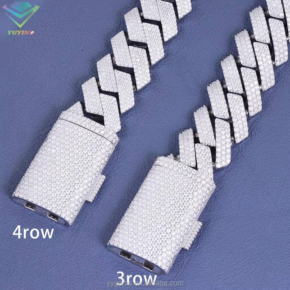Fast Delivery Wholesale 20MM VVS Moissanite Gold Plated 925 Silver Bracelet Men Hip Hop Style Iced Out Diamond Cuban Bracelets