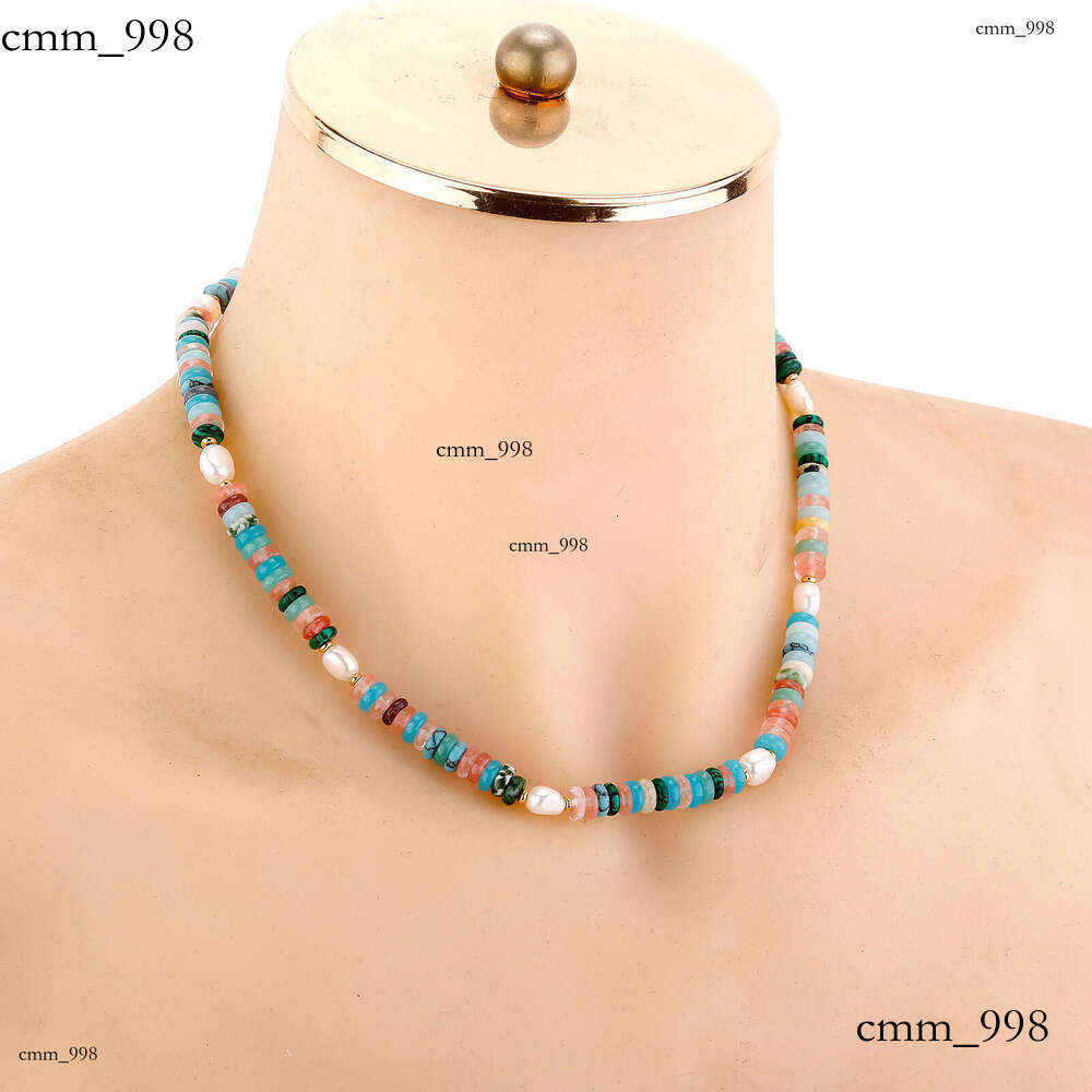Natural Stone Beaded Necklace for Women 2024 Light Electroplated Real Gold Niche Pearl High-end Simple Bracelet