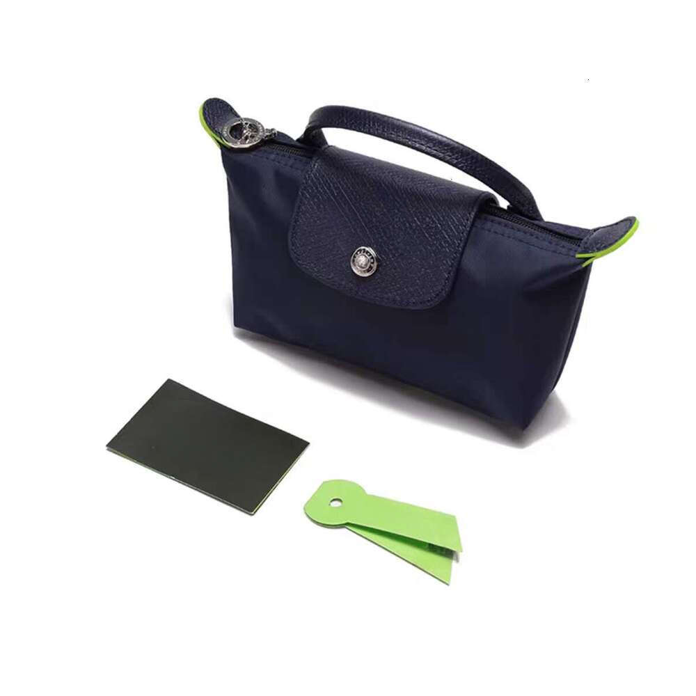 Long Designer Mini Short Handle Button Zipper Open and Close Recycled Canvas Patchwork Leather Trim Strap Lightweight Durable Clutch Crossbody Bag longchanps 997