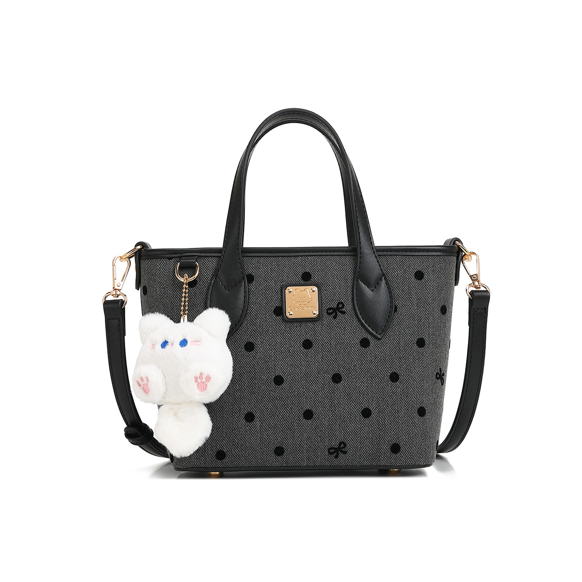 Cow & Kitty designer bag free shipping Cute printed single shoulder tote bag large capacity shopping commuting and versatile bucket bag for woman