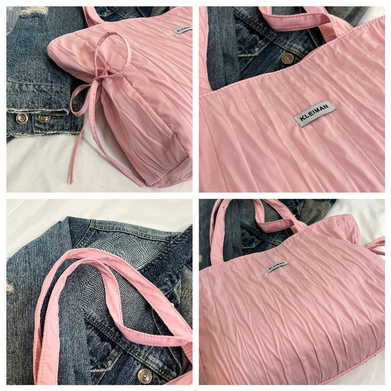 2025 Trendy Womens Shoulder Bag Casual Nylon Tote Bag Purse Lightweight Fashionable Aesthetic Handbag for Teens Girls Lady Bag 251011