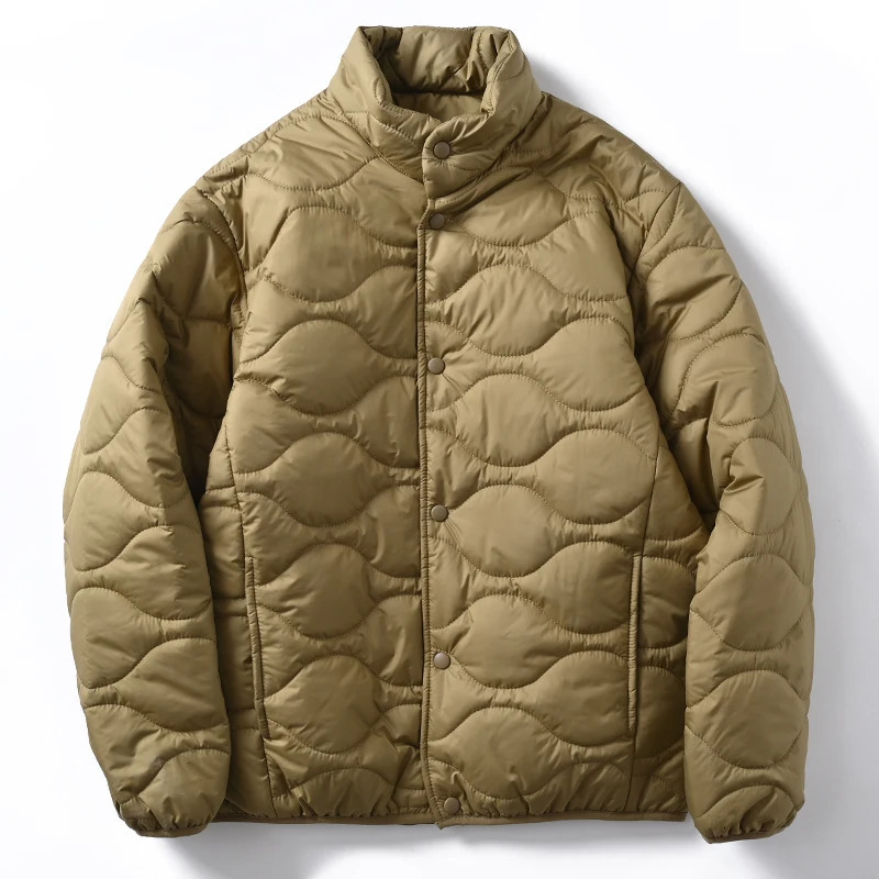 Lightweight Casual Cotton Jaet Mens Autumn Winter Faion Ci Sle Stand Collar Overstuffed Bread Cotton Coat 251011