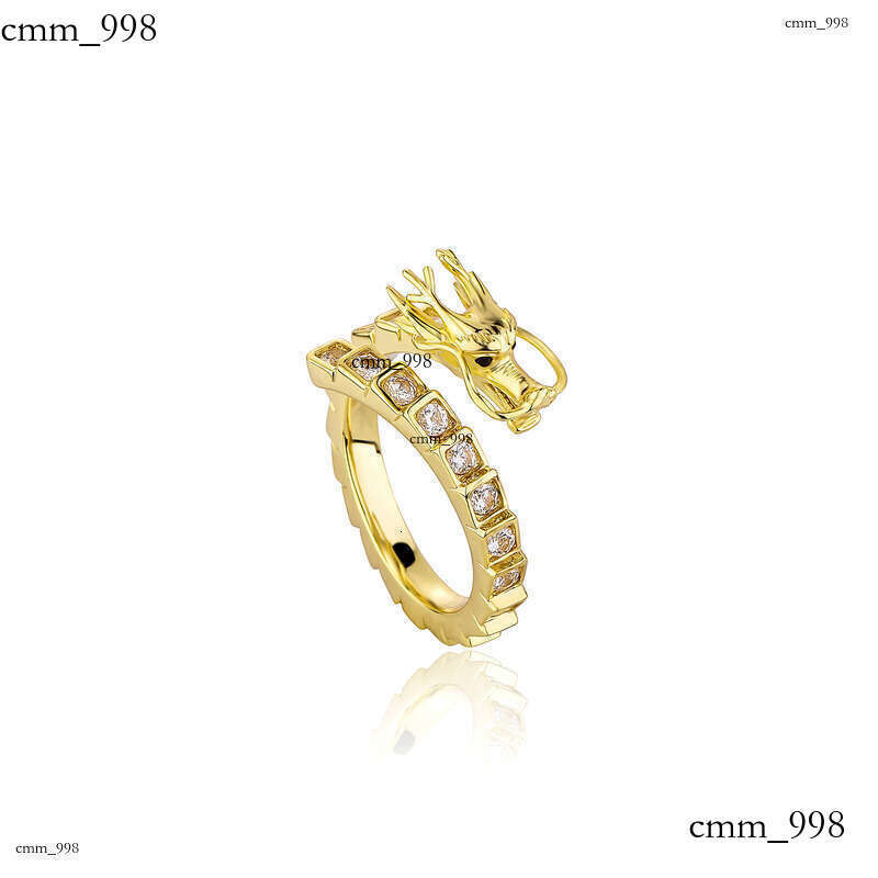 National Trend Three-Dimensional Dragon Chinese Style Hip-Hop Open Ring for Men and Women Daily Personality Trendy Match