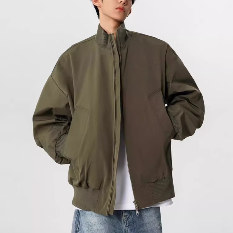 American High Street Stand Designer Jacket Men Jacket Collar Bomber Jacket For Men Loose Fit Feel Oversized Coat Cool Baseball Jacket Top For Spring And Autumn