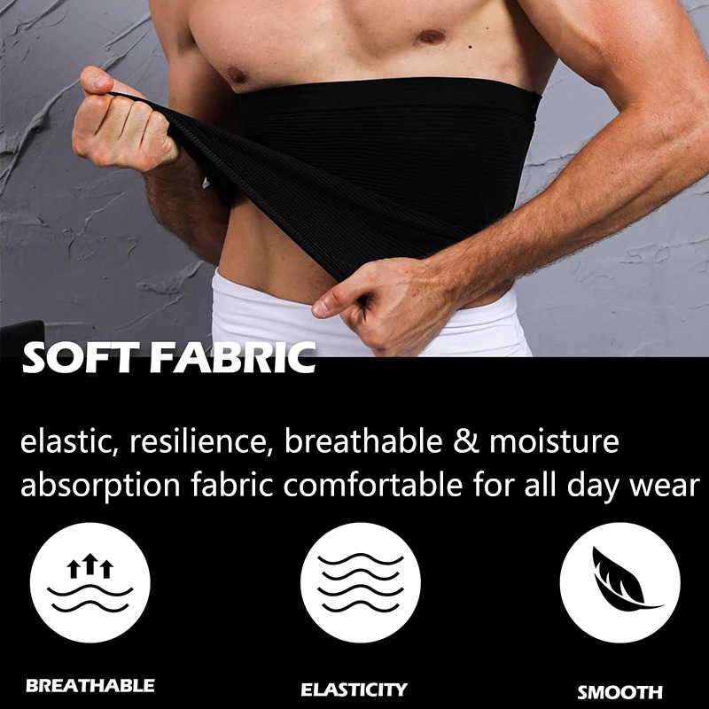 Mens Tummy Control Shapewear Compression Waist Cincher Slimming Body Shaper Belly Fat Girdle Stomach Band Back Support Belt 251010