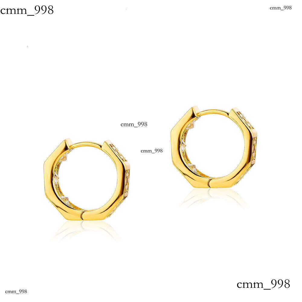 Korean Style Simple Niche Geometric Zircon Square Ear Cuffs Elegant Gold High-end Fashion Internet Celebrity Earrings