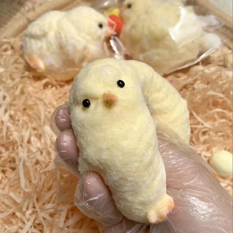 Handmade Yellow Big Chicken Plush Silicone Squishy Pinching Toys Cute Hen Chicks Taba Squeezing Gift Toy Cute Squishy Chick 251011