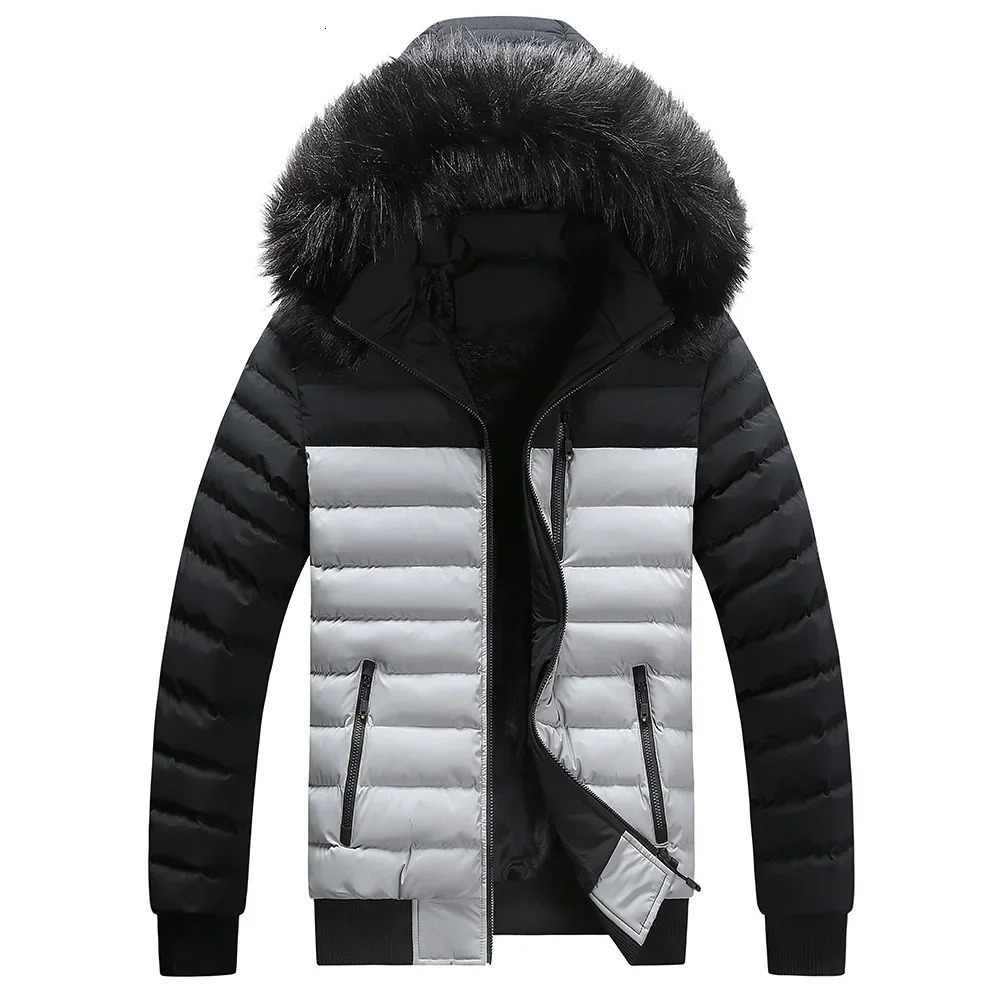 AutumnWinter Mens Cotton Coat Style Thickened Warm Hooded Jacket Trendy Fashionable Winter Casual Clothes 251011