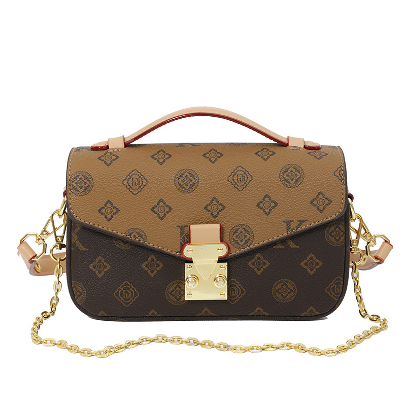 Free Shipping Senior Retro Old Flower Messenger Bag New Fashion Chain Shoulder Bag Commuting Cross Body Small Bag