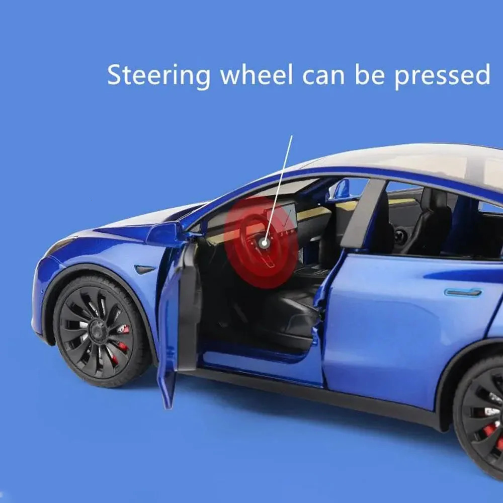 124 Scale Model Y Diecast Alloy Toys Models Car Simulation With Sound And Light Pull Back Function Collection Boys Toy Gifts 251011