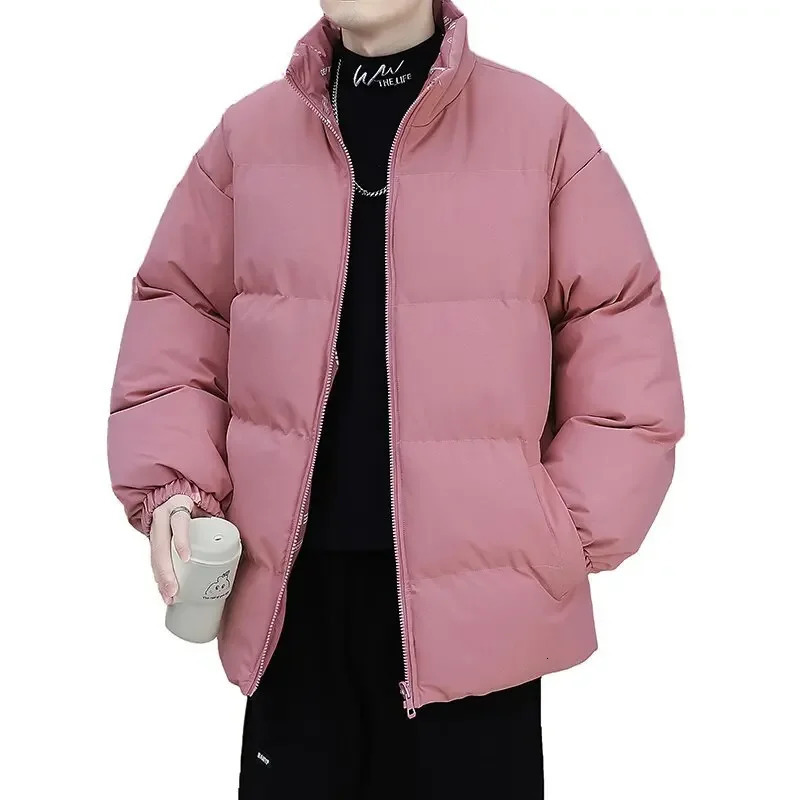 DoubleSided Wear Thickened down Cotton Jacket for Men Casual Loose Style Korean Trendy Youth Student Cotton Coat 251011