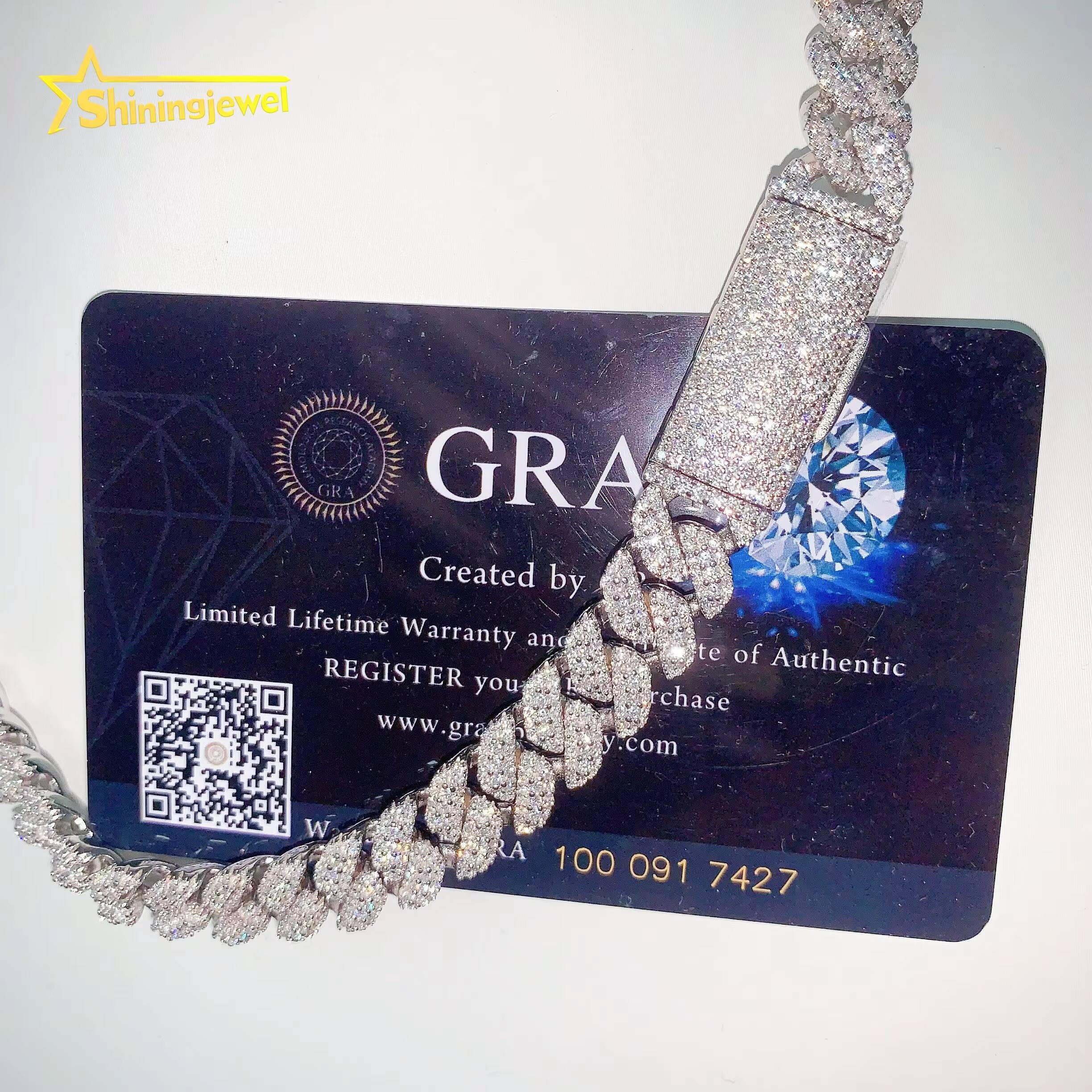 Bargain Sale 10mm Cuban Link Chain Button Design Moissanite Cuban Bracelet Necklace Custom Hip Hop Diamond Cuban Links