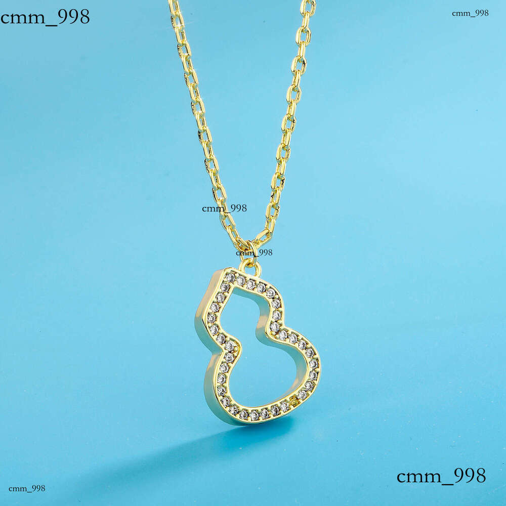 Gourd Light Niche High-end Micro-inlaid Moissanite chain Rose Gold Clavicle Necklace Elegant Live Broadcast