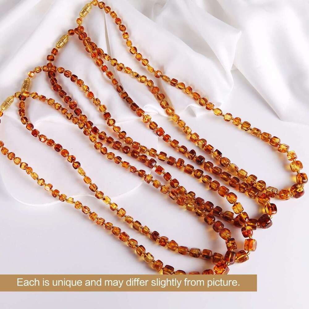 Natural Baltic Necklace Suitable for Adult Women or Men/Baroque Shape Polished Beads Certified Amber Jewelry