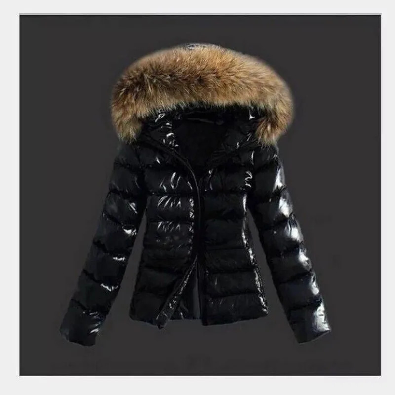 Winter Jackets Women Basic Coats Fashion Faux PU Leather Winter Jackets Women Artificial Fur Collar Coat Female Outerwear 251008