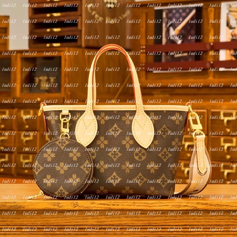 Real cowhide neverful bag mini Designer Bag shopping bag Womens crossbody shoulder bag leather mirror quality handbag Luxury bag 2PCs Tote travel bag wallet