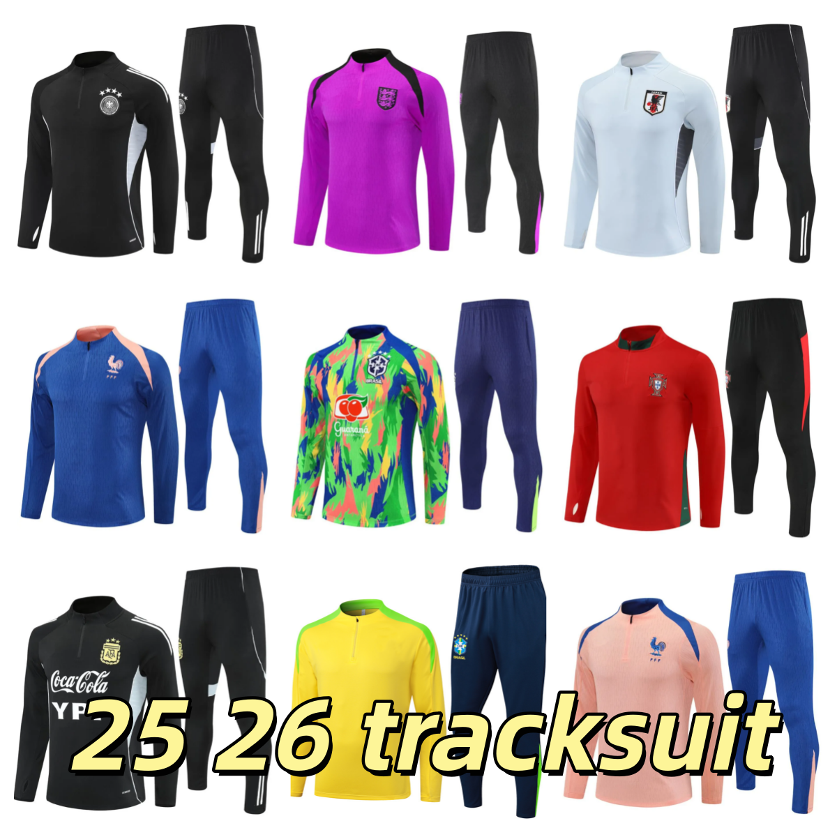 NEW 2025 2026 Portugal survetement jacket tracksuit Italia Deutschland soccer Training suit Sets 25 26 Maillot de football Brasil jogging Men kids Tracksuits