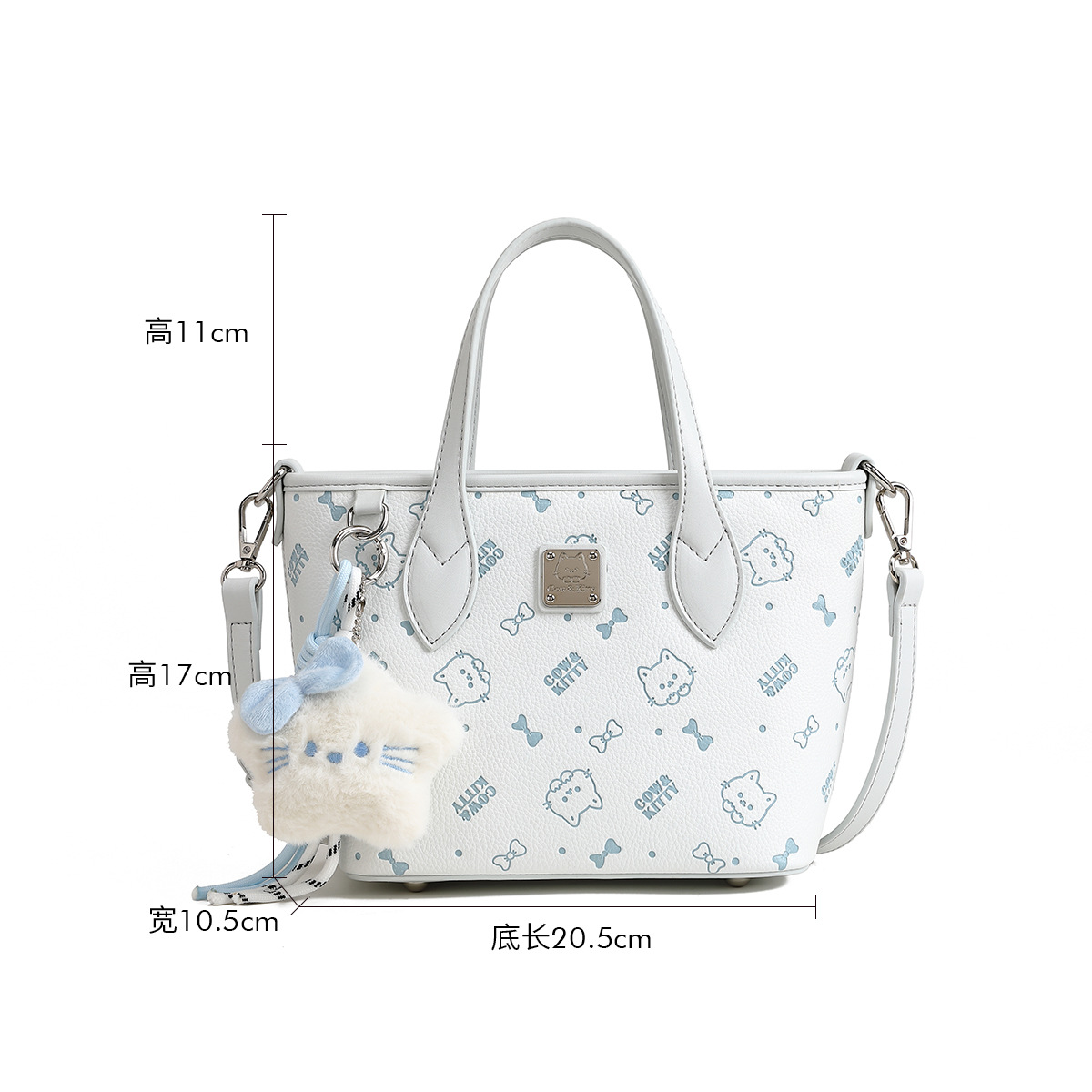 Cow & Kitty designer bag free shipping Cute printed single shoulder tote bag large capacity shopping commuting and versatile bucket bag for woman