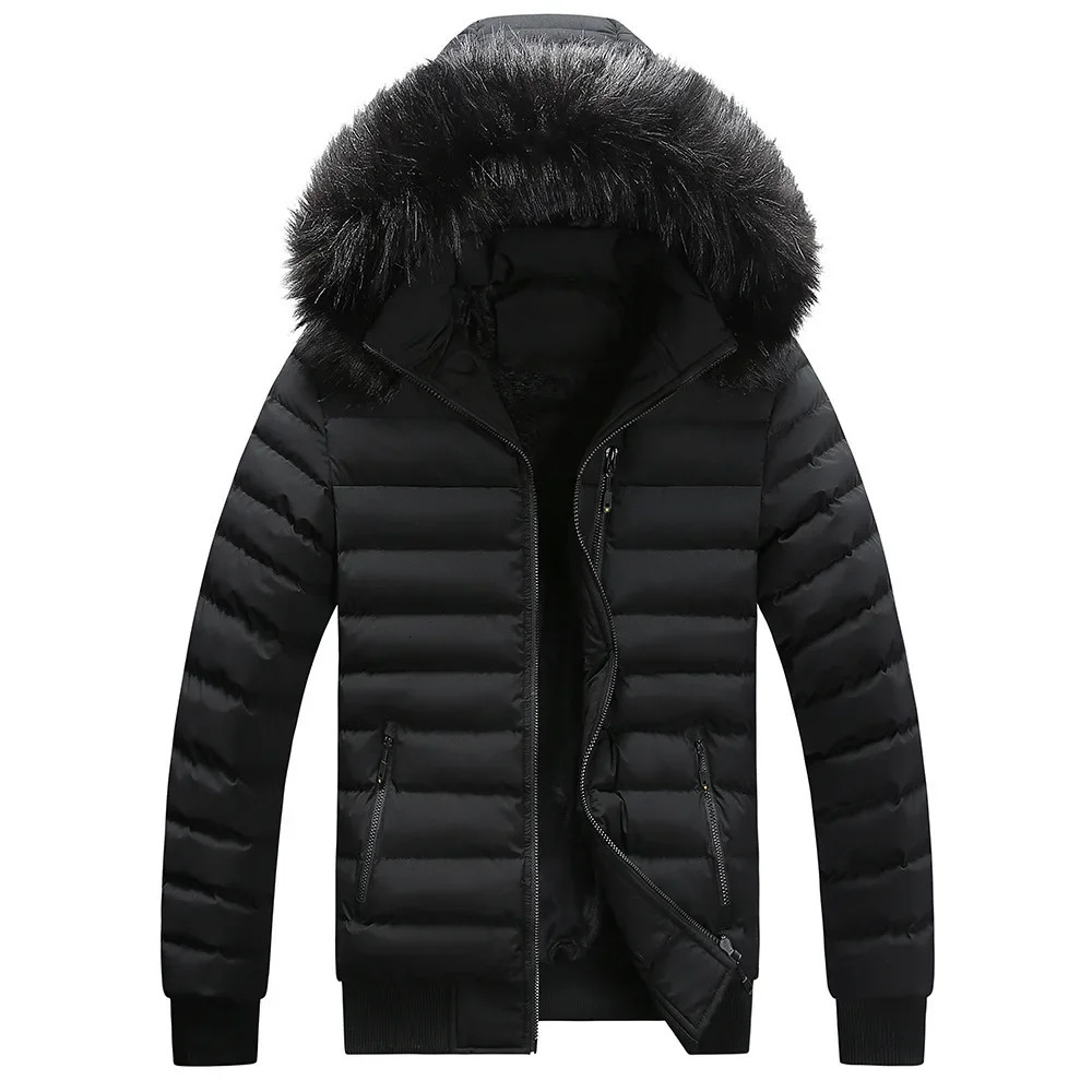 AutumnWinter Mens Cotton Coat Style Thickened Warm Hooded Jacket Trendy Fashionable Winter Casual Clothes 251011