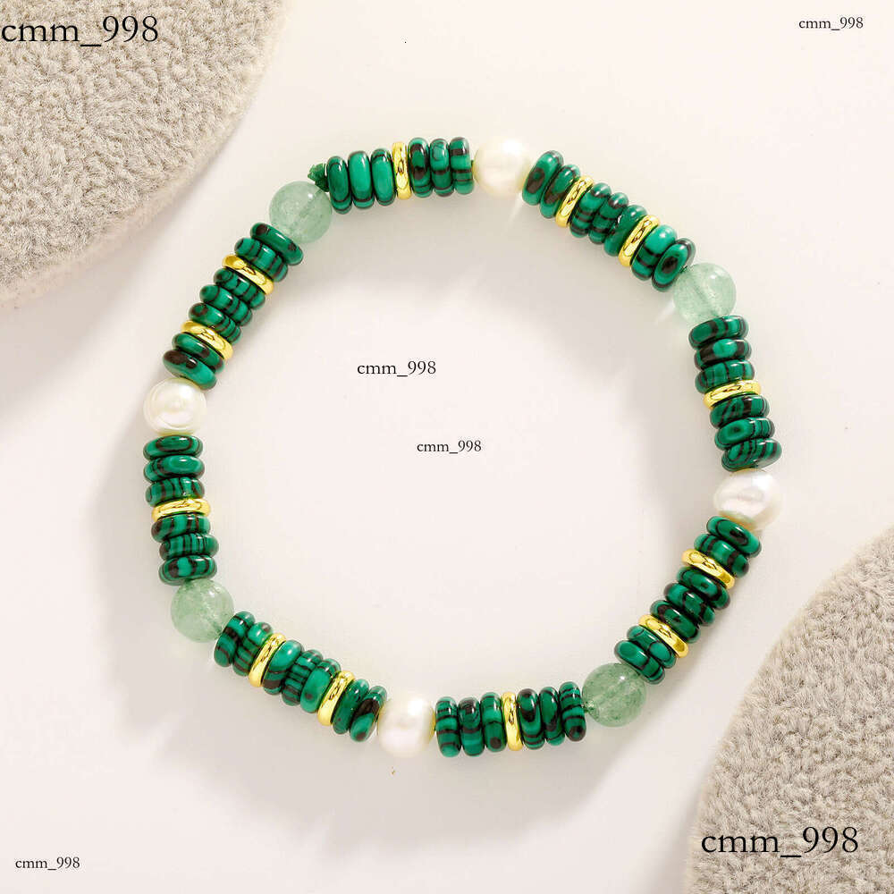 Natural Stone Beaded Necklace for Women 2024 Light Electroplated Real Gold Niche Pearl High-end Simple Bracelet