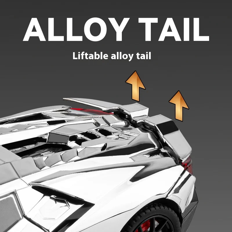 124 Lamborghini Revuelto Spray Plating Version With Water Spray Fog Effect Realistic Simulation Alloy Model Boy Gift 251011