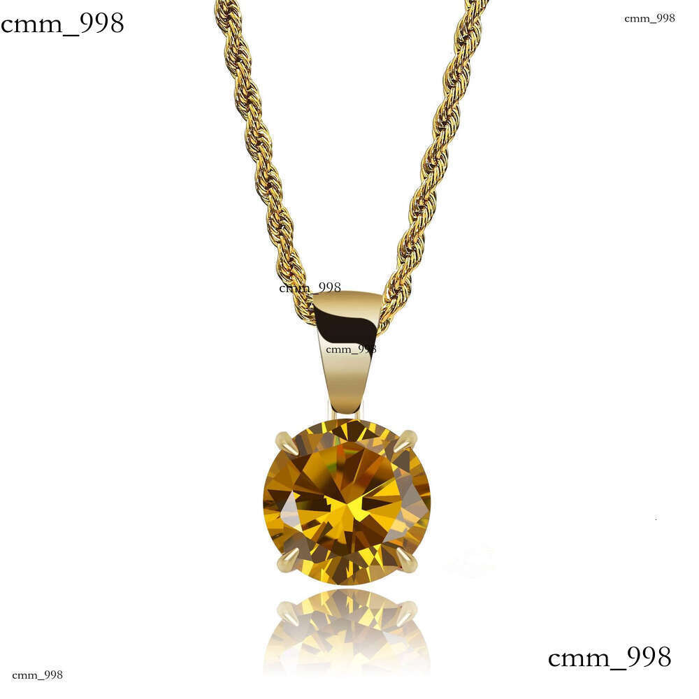 Hot Single Large Moissanite chain Round Pendant Hip-Hop Trendy Brand Unisex Necklace Jewelry
