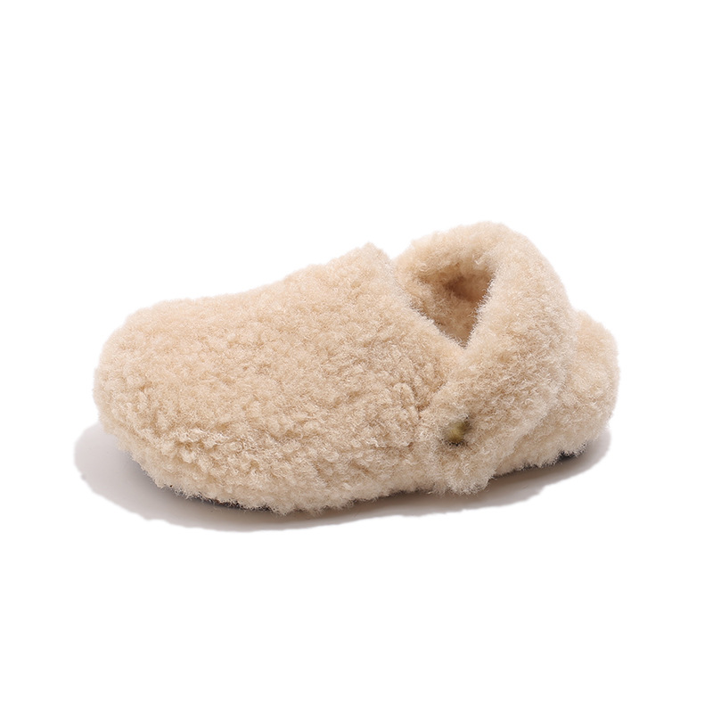 Kids Winter Slippers for Toddlers Children's Fur Short Plush Warm Flats Slippers Kidszworld Girl Boy Winter Slides Slippers Sizes 22 - 36 K01016