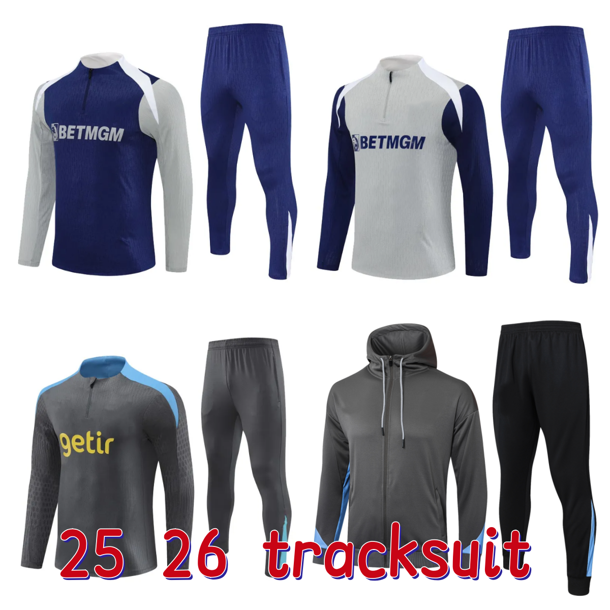 2025 2026 tracksuits football training suit 25 26 spures tracksuit Tottenham spur train men kid kit JOHNSON MADDISON VAN DE VEN football tracksuits