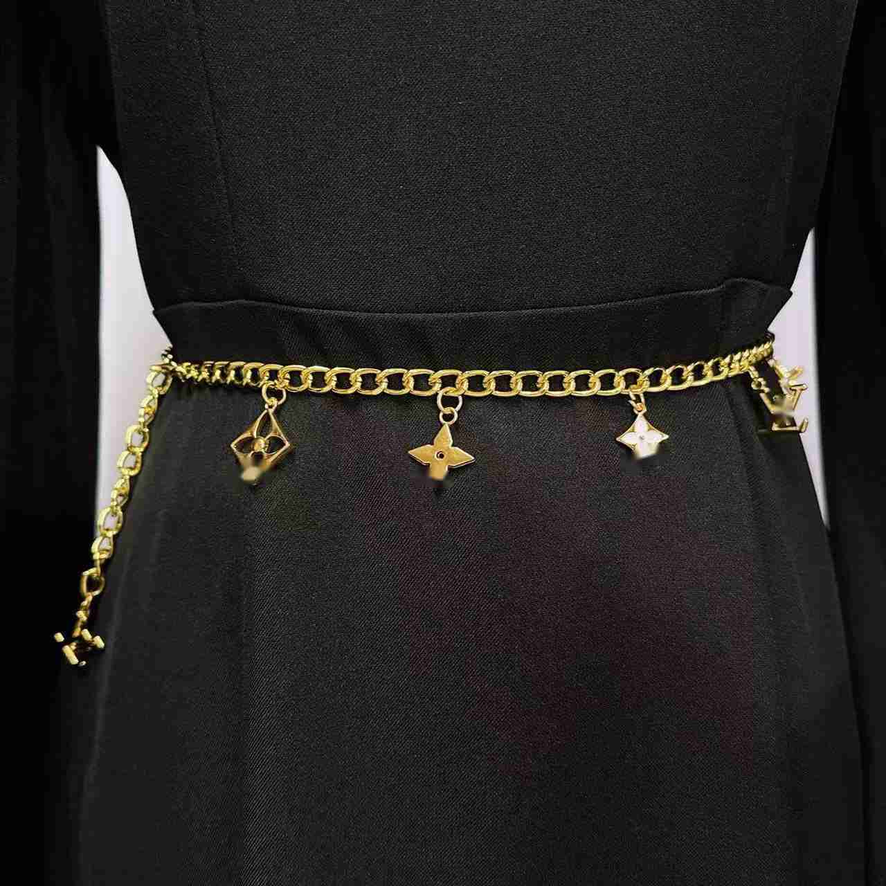 Belts Designer Waist Chain Belts Luxury Gold Waistband Diamond Letters Chain Belt for Women Casual Dress Fashion Accessories