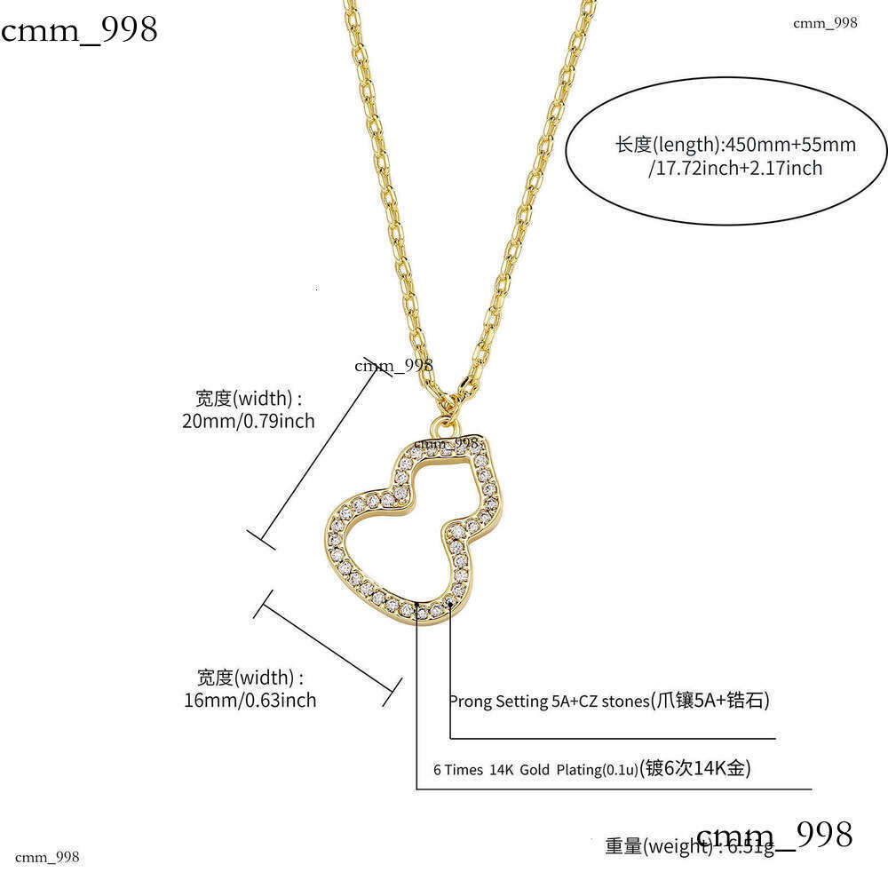 Gourd Light Niche High-end Micro-inlaid Moissanite chain Rose Gold Clavicle Necklace Elegant Live Broadcast