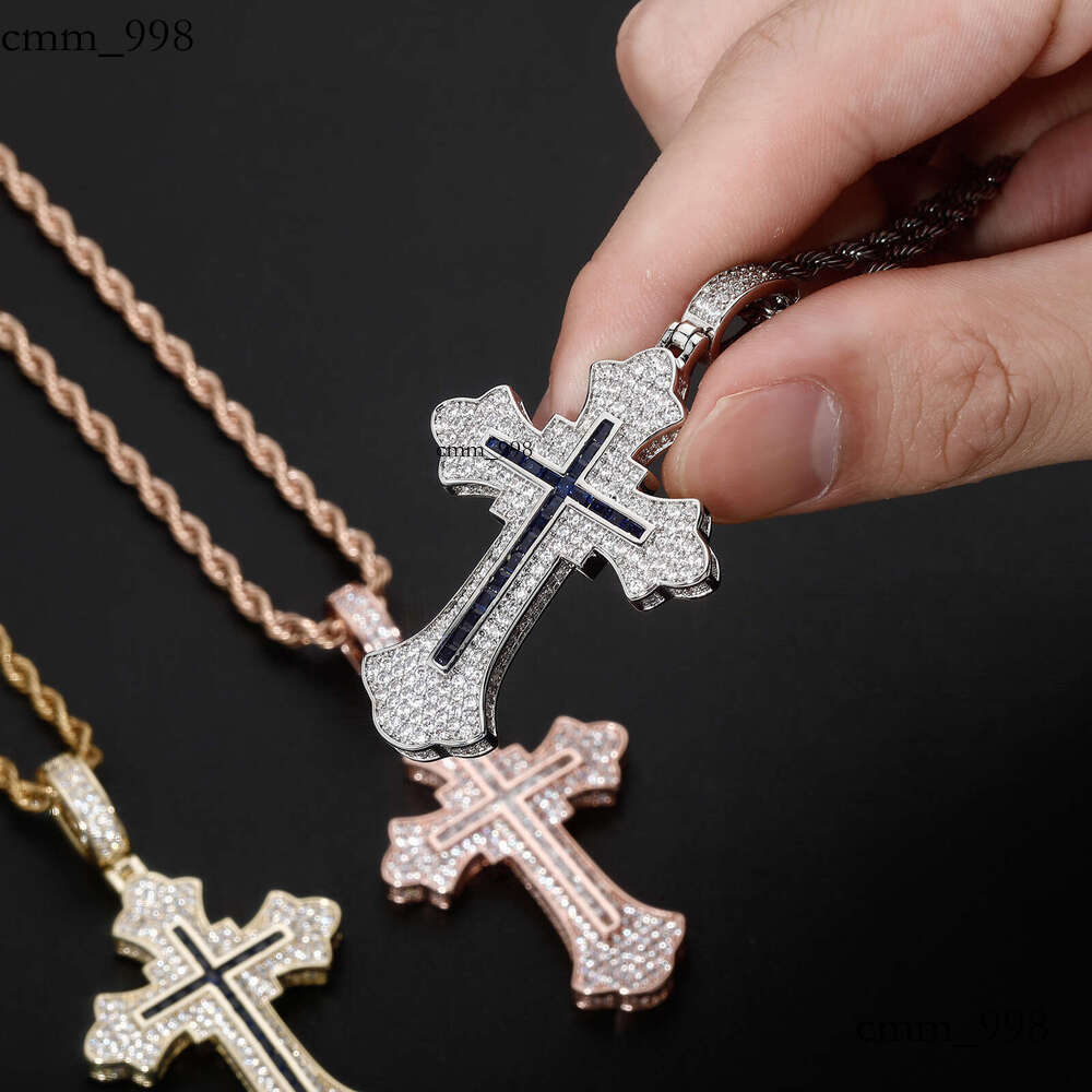 Cross Necklace Unisex Trendy Pendant Personality Full Dia Hip Hop Niche Fashion Accessories