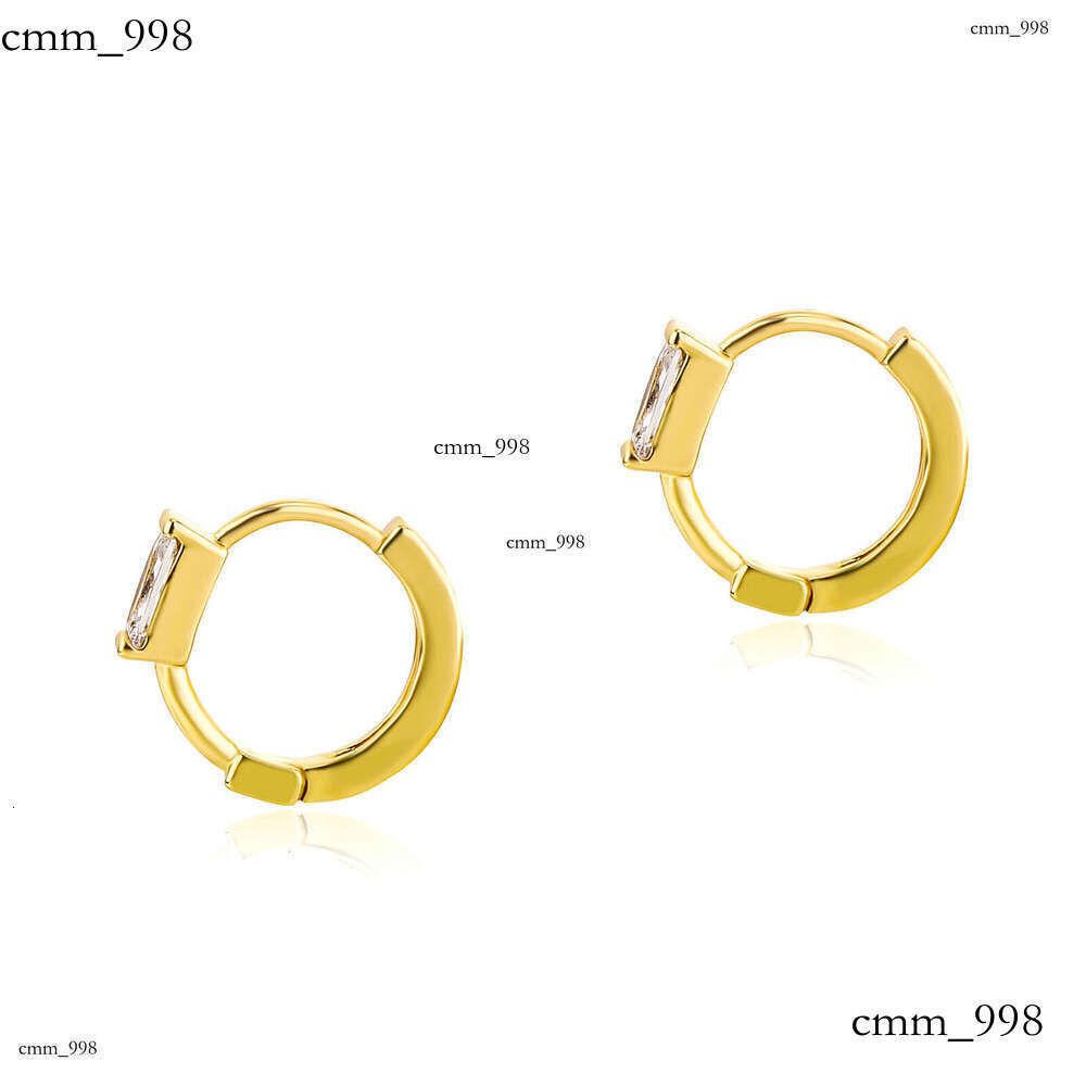 Trendy Niche Square Zircon for Men and Women Simple Fashion Stud Earrings Versatile Ear Jewelry