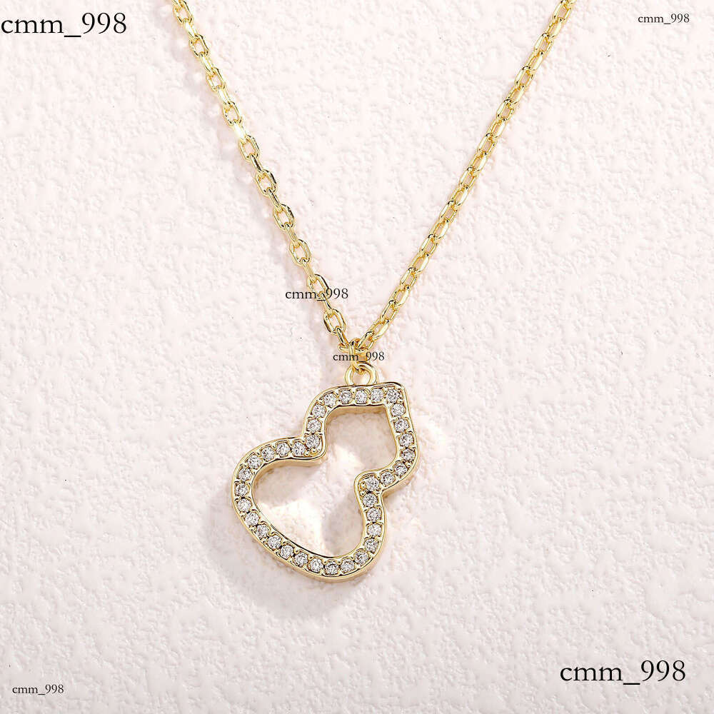 Gourd Light Niche High-end Micro-inlaid Moissanite chain Rose Gold Clavicle Necklace Elegant Live Broadcast